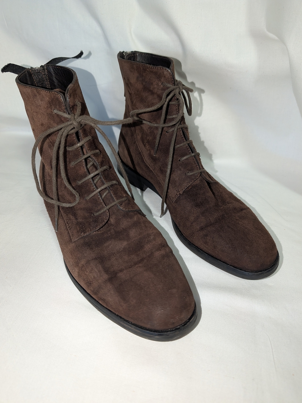 Apostrophe Vintage Brown Suede Lace-Up Ankle Boots